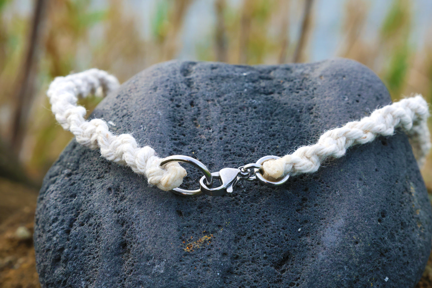 White Macrame Conch Shell Necklace