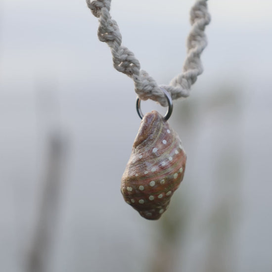 white macrame painted conch